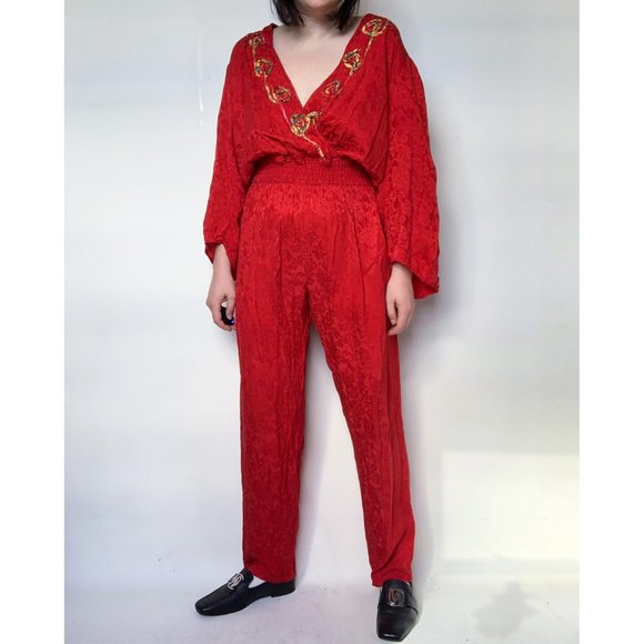 diane freis silk jumpsuit - Picture 2 of 4